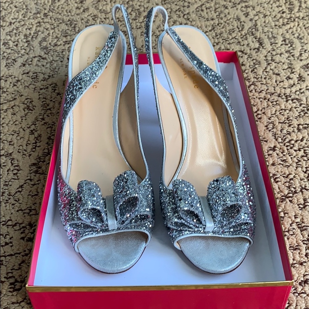 Kate Spade SPARKLY Silver Heels
